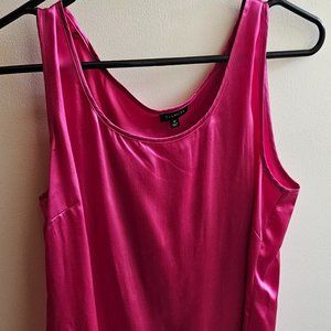 L 100% Silk Pink Tank Top